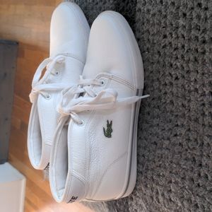 LACOSTE MENS WHITE AMPTHILL TRAINERS